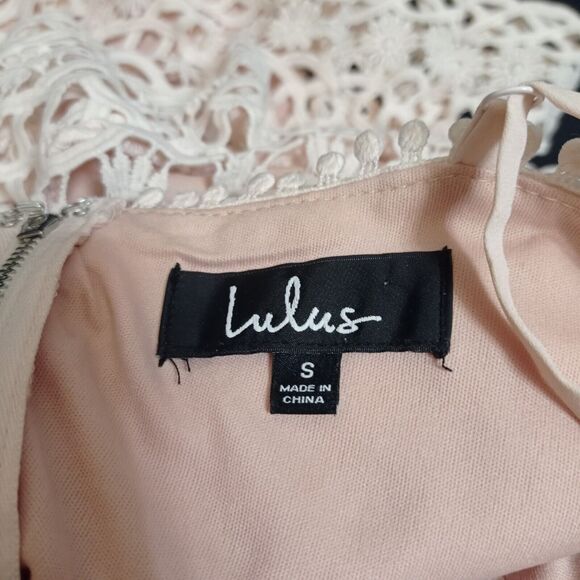 Lulus Beauty and Lace Crochet Mini Dress in White Nude Size S - Picture 6 of 6